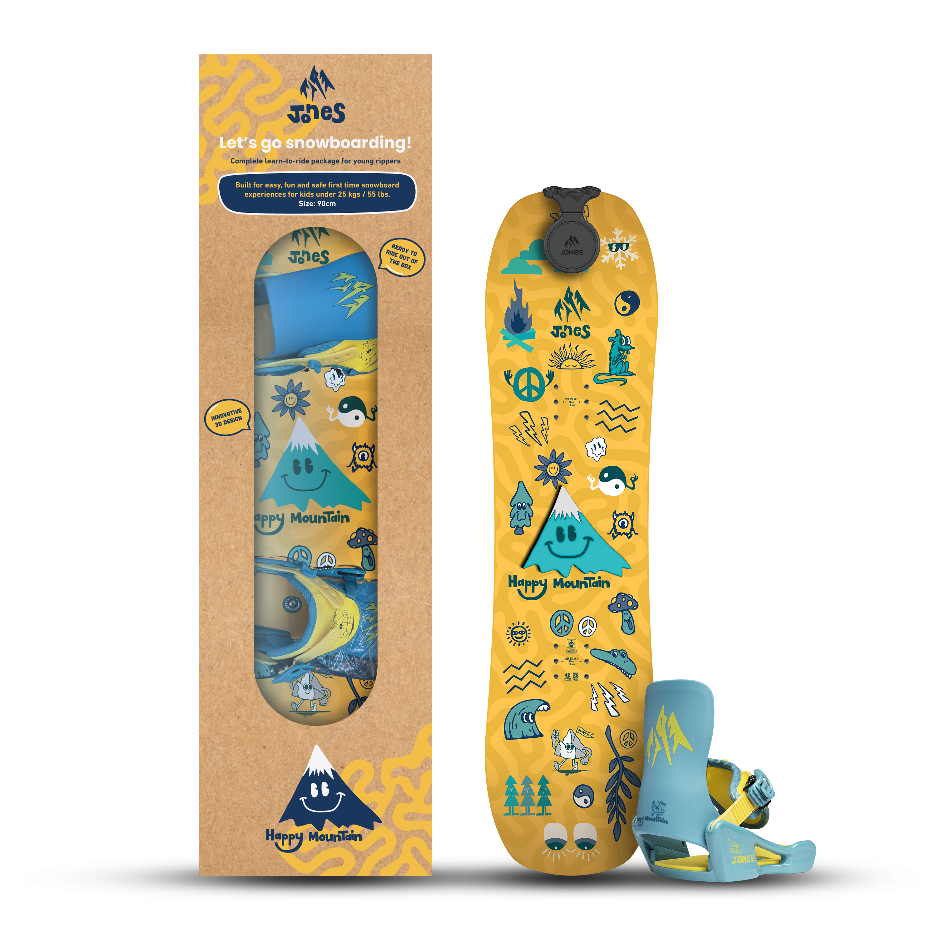 Jones Kids Happy Mountain Package Snowboard 2026/2027, Orange