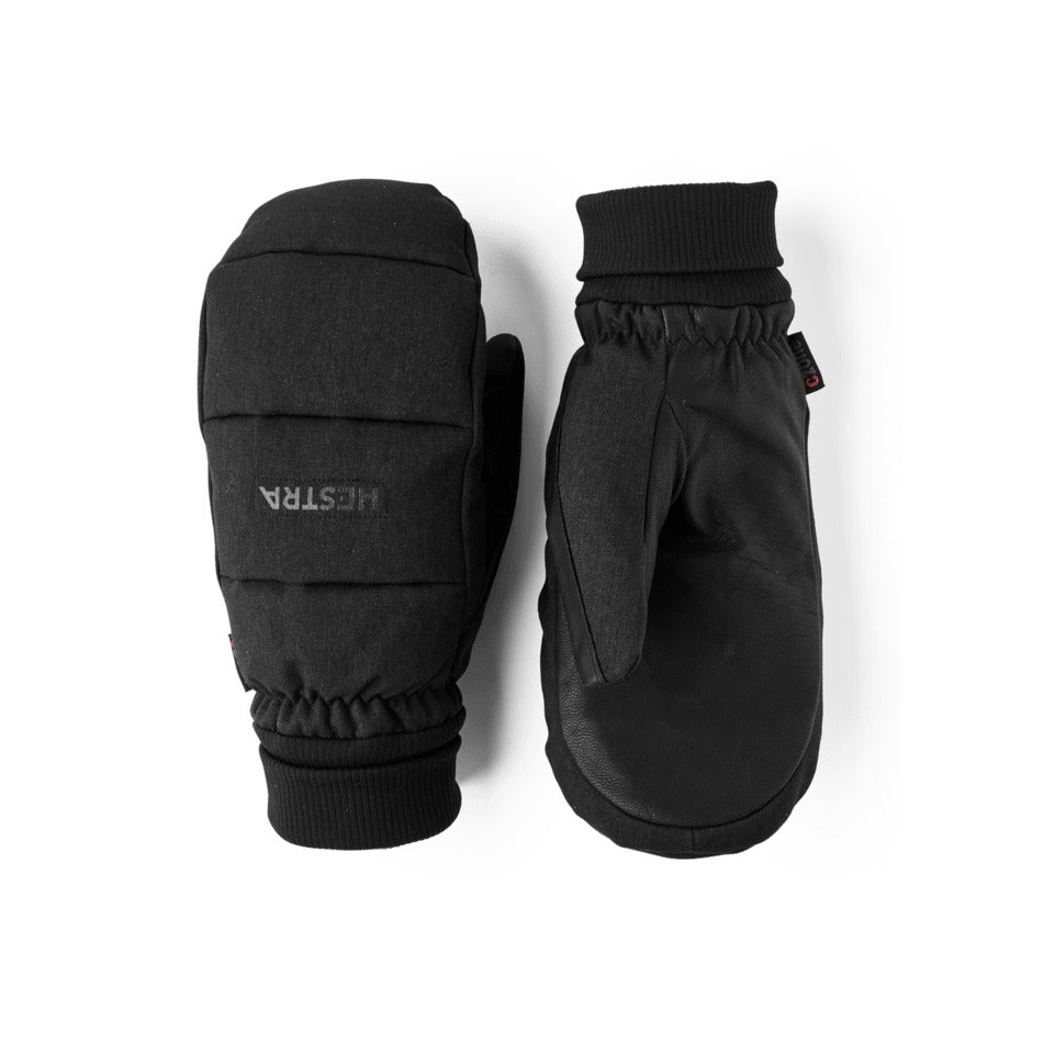 Hestra CZone Frame Mitt in Black — pair shown, backhand and palm