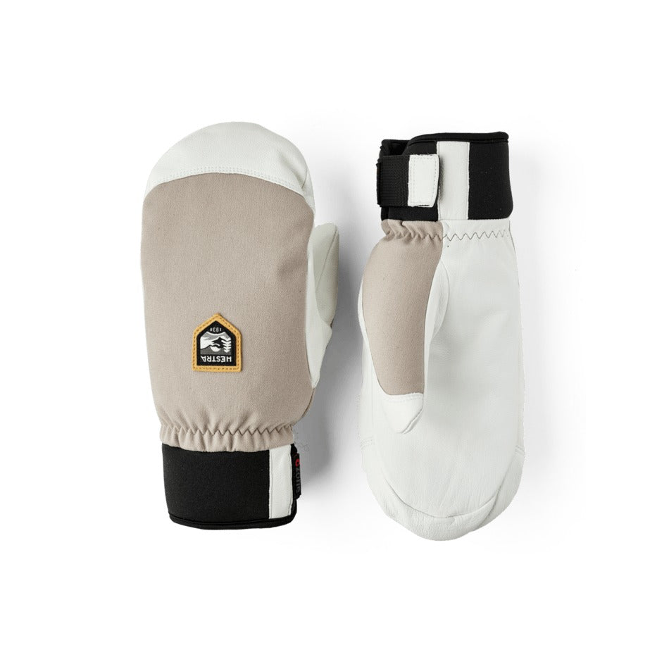 Hestra CZone Alpine Mitt in Beige — pair shown, backhand and palm