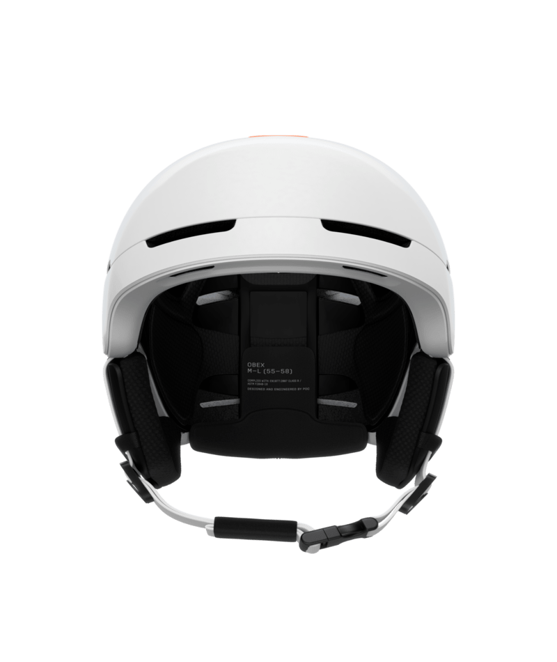 POC Obex Connect ski helmet – Hydrogen White/Fluorescent Orange AVIP (view 1)