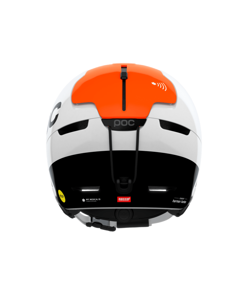 POC Obex Connect ski helmet – Hydrogen White/Fluorescent Orange AVIP (view 3)