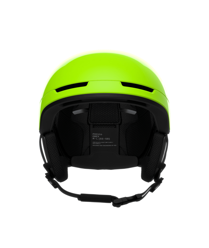POC POCito Obex MIPS kids ski helmet – Fluorescent Yellow/Green (view 1)